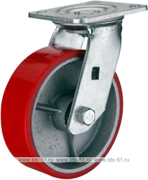 Поворотное чугунное колесо с полиуретаном SCp 160